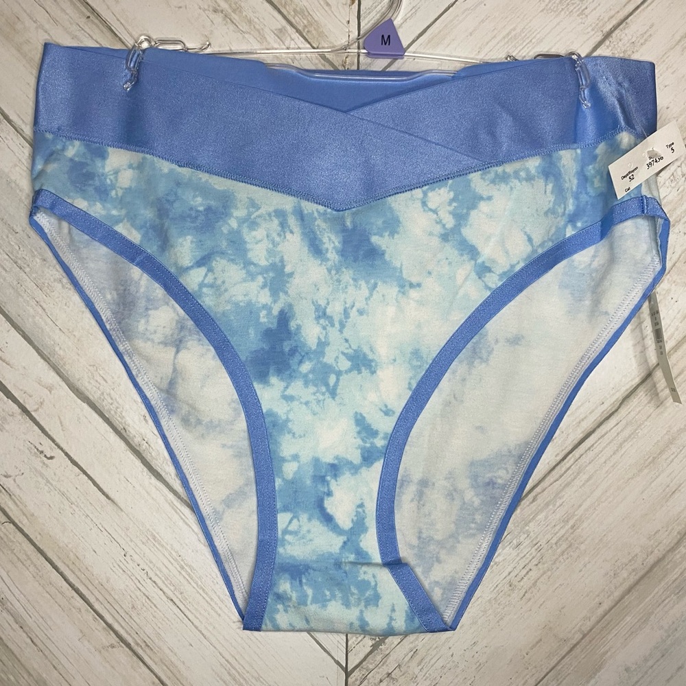 Aerie blue and white tie dye high waist panties